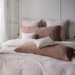 Taie XL En Lin Lavé - Rose Argile