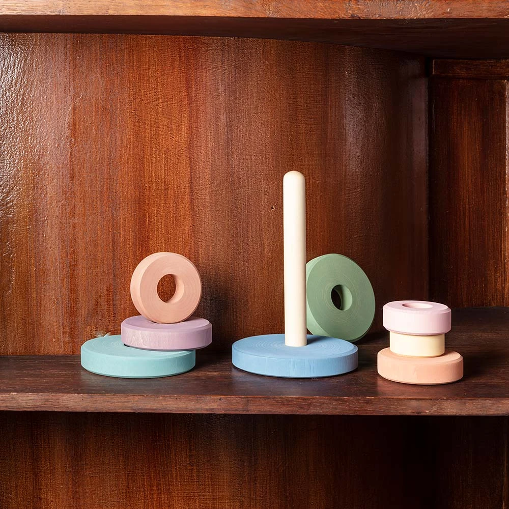 Tour Pastel En Bois Empilable 2 Tour Pastel En Bois Empilable – Image 2