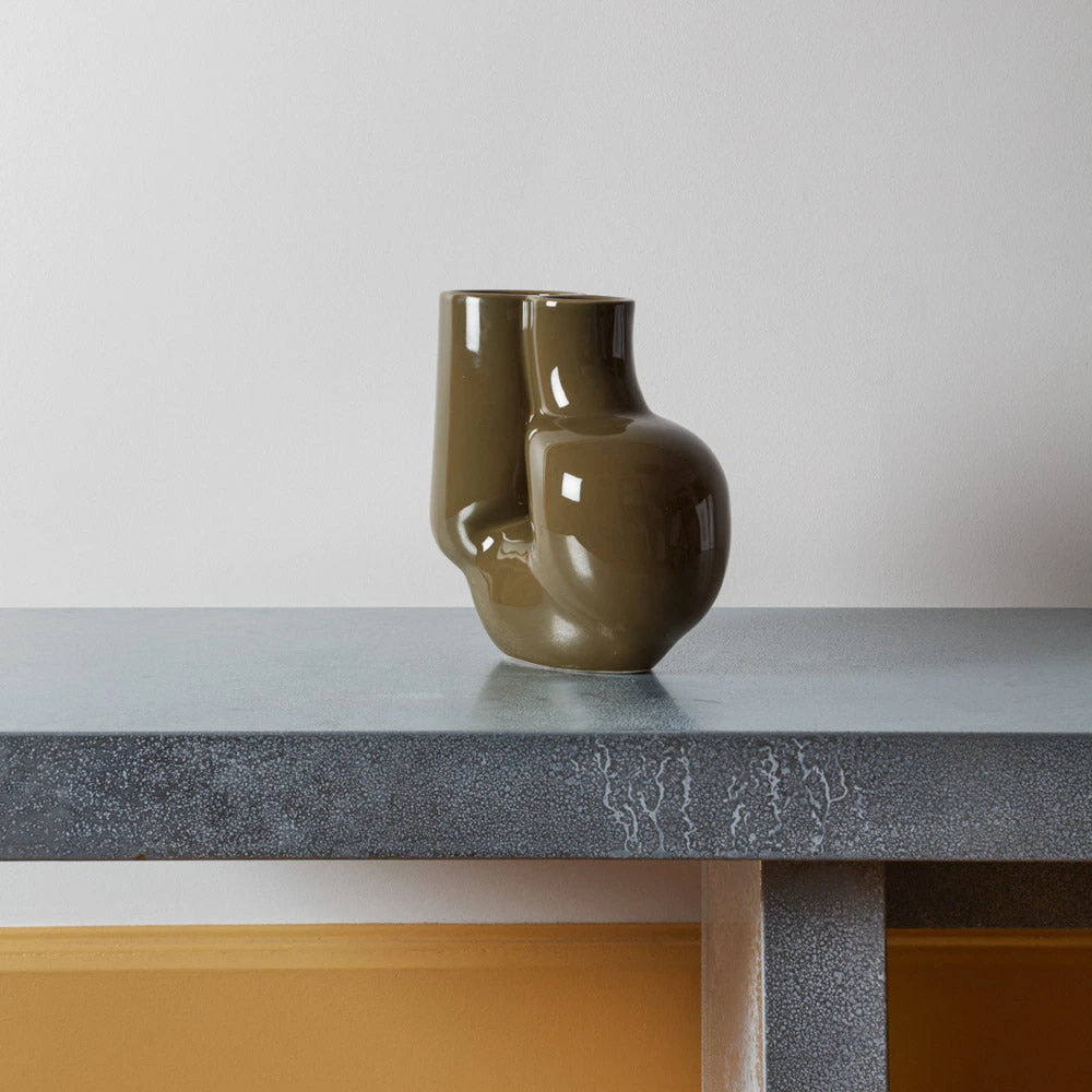 Vase Chubby - Vert Olive 3 Vase Chubby - Vert Olive – Image 3