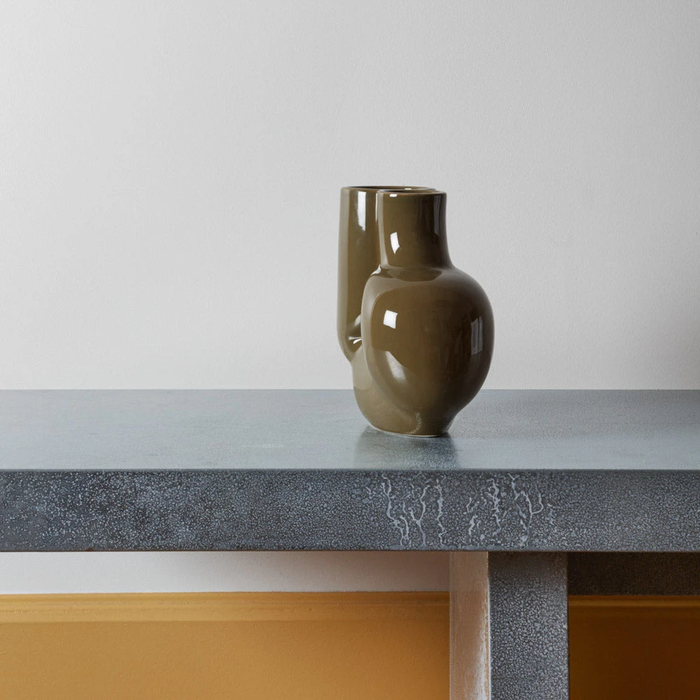 Vase Chubby - Vert Olive 2 Vase Chubby - Vert Olive – Image 2