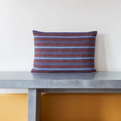 Coussin Tartan - Bordeaux & Bleu