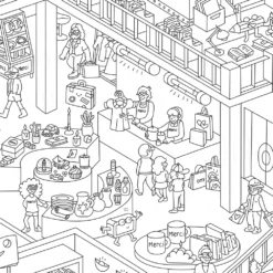 Poster Géant Merci à Colorier -Décoration D'intérieur noir et blanc