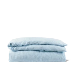 Housse De Couette En Lin Lavé - Rayures Chemise Bleu Tyrrhénien -Décoration D'intérieur packshot EL AH234562