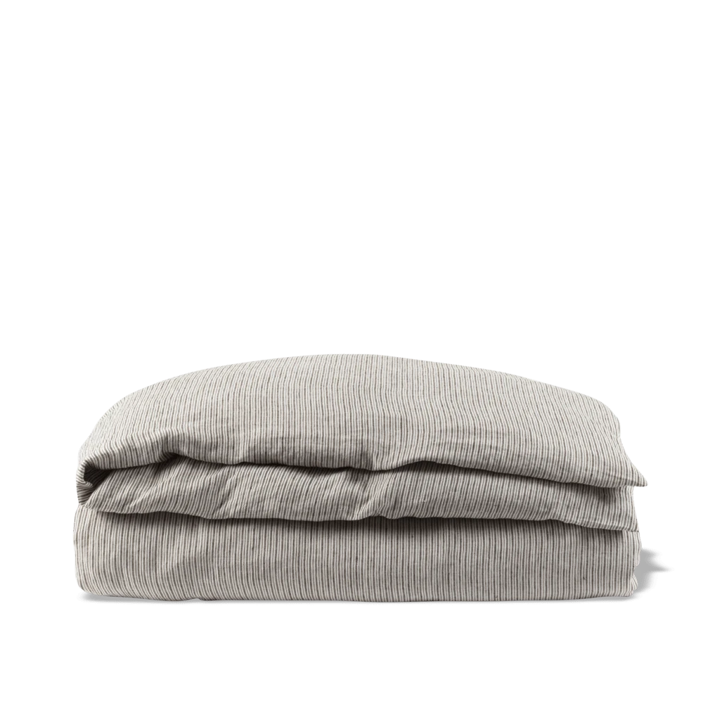 Housse De Couette En Lin Lavé - Rayures Chemise Brun Posillipo 3 Housse De Couette En Lin Lavé - Rayures Chemise Brun Posillipo – Image 3
