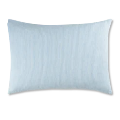 Taie D'oreiller En Lin Lavé - Rayures Chemise Bleu Tyrrhénien -Décoration D'intérieur packshot EL AH234751