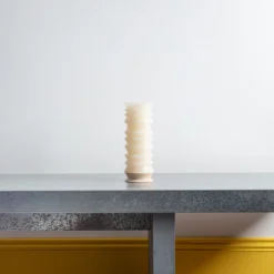 Bougie Blanc Avec Socle En Bois