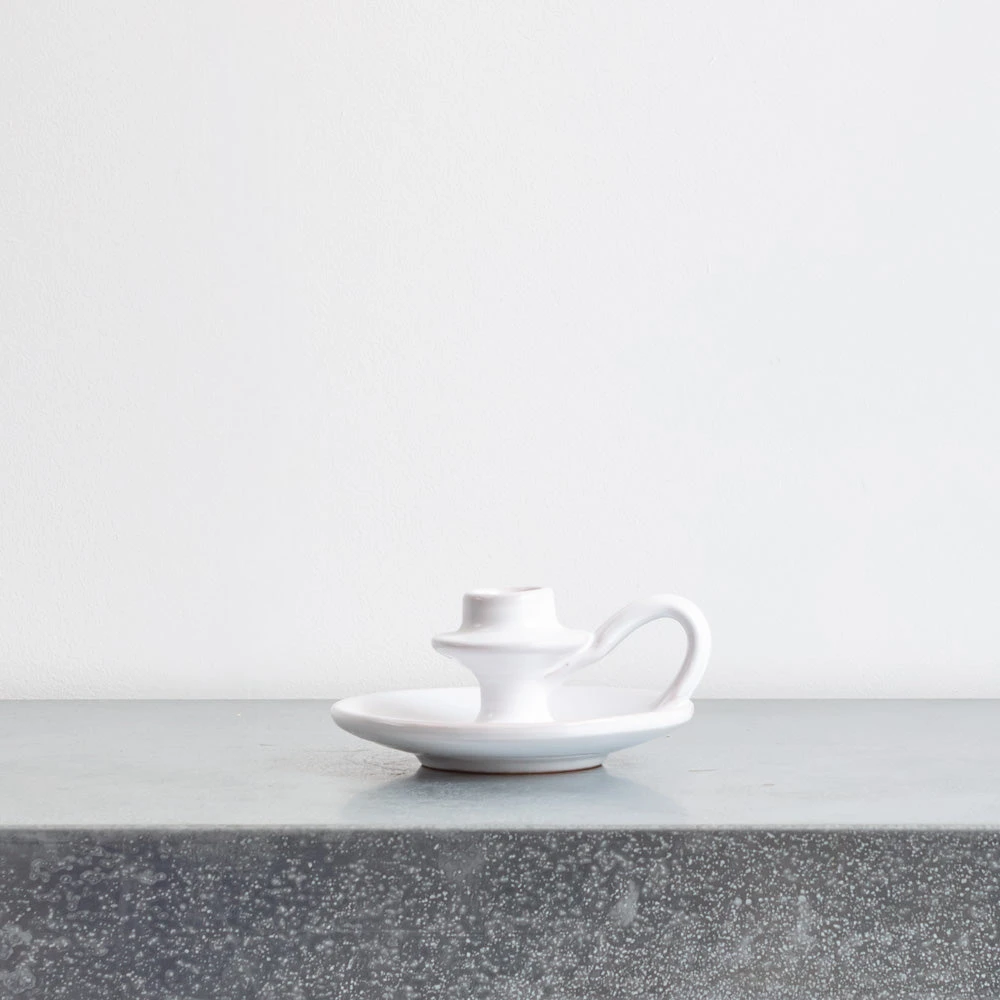 Bougeoir En Céramique - Blanc 2 Bougeoir En Céramique - Blanc – Image 2