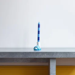 Bougeoir En Céramique - Claquette Adidas - Bleu -Décoration D'intérieur packshot plusplus 22062023 MERCI1930