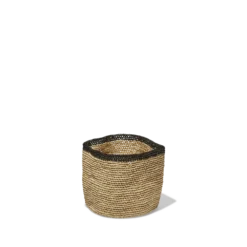 Panier En Raphia - Bord Noir