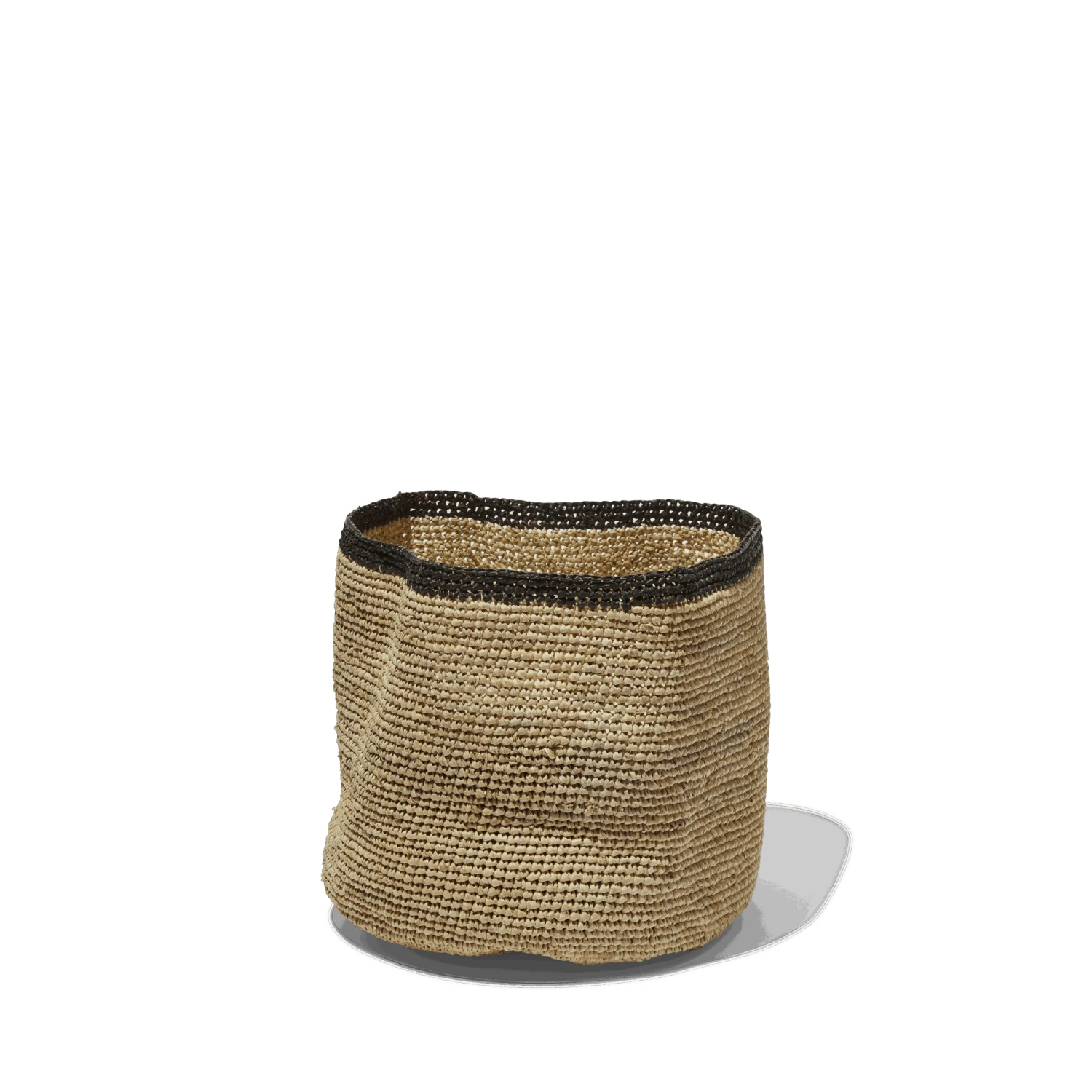 Panier En Raphia - Bord Noir 2 Panier En Raphia - Bord Noir – Image 2