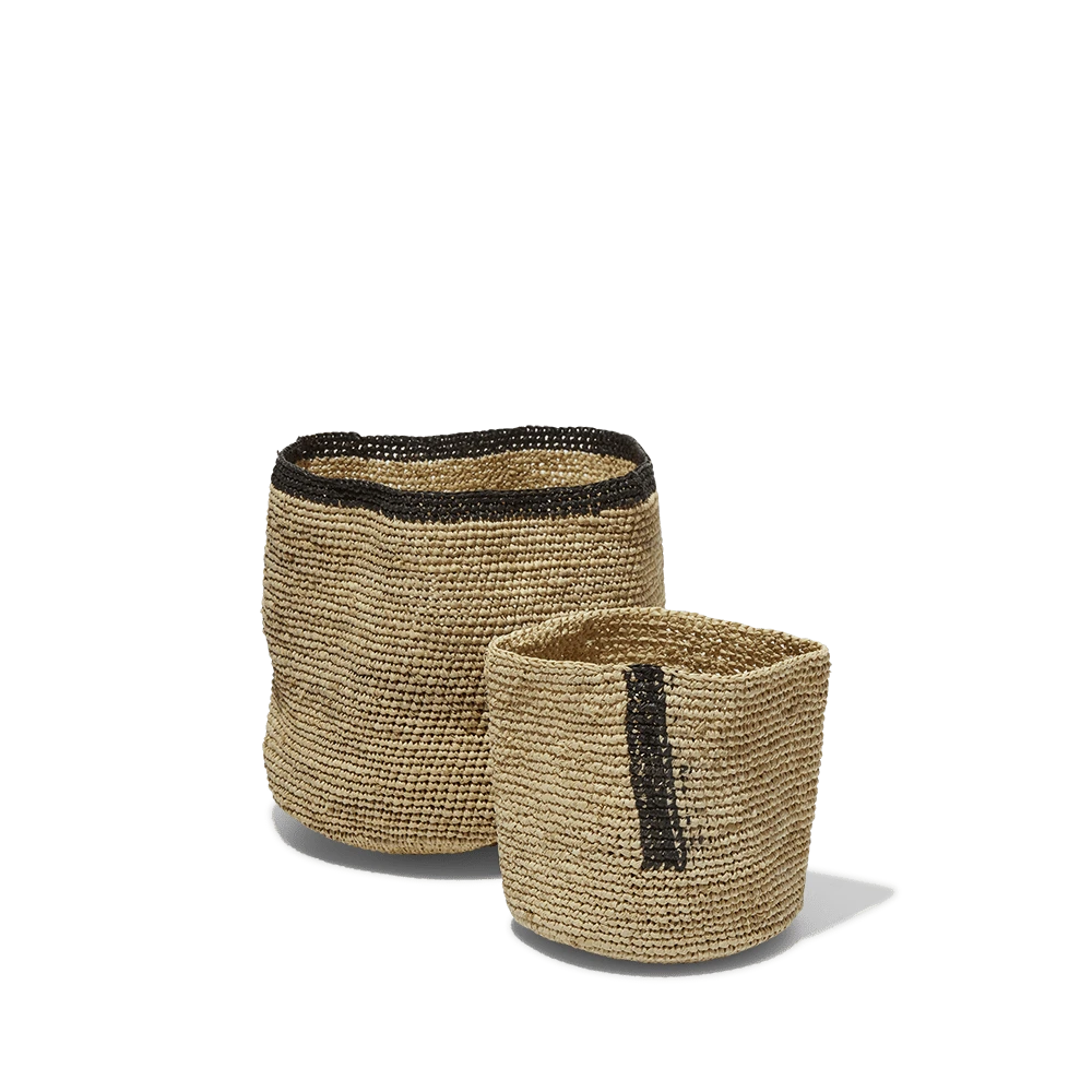 Panier En Raphia - Bord Noir 3 Panier En Raphia - Bord Noir – Image 3