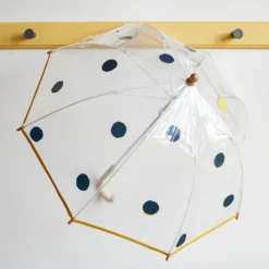 Parapluie Enfant Transparent Avec Pois - Bleu Marine