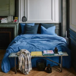 Housse De Couette En Gaze De Coton - Bleu Pompidou