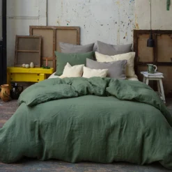 Housse De Couette En Lin Lavé - Vert D'Anduze