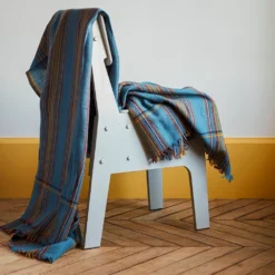 Plaid à Carreaux N°69 - Fond Bleu - Moismont