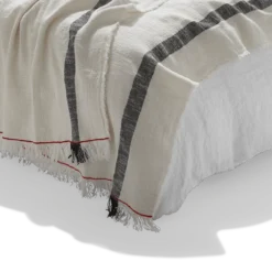 Plaid En Lin Lavé - Écru -Décoration D'intérieur plaid en lin lave ecru 28164696211651