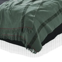 Plaid En Lin Lavé - Étang -Décoration D'intérieur plaid en lin lave etang 28164695687363 1