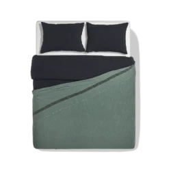 Plaid En Lin Lavé - Étang -Décoration D'intérieur plaid en lin lave etang 28164695720131