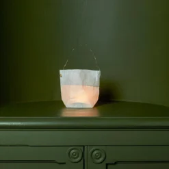 Set De 4 Lanternes En Papier - Blanc Et Or -Décoration D'intérieur sac lumiere gold 3