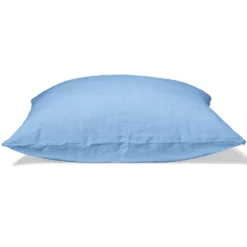 Taie D'oreiller En Lin Lavé - Bleu Tyrrhénien -Décoration D'intérieur taie