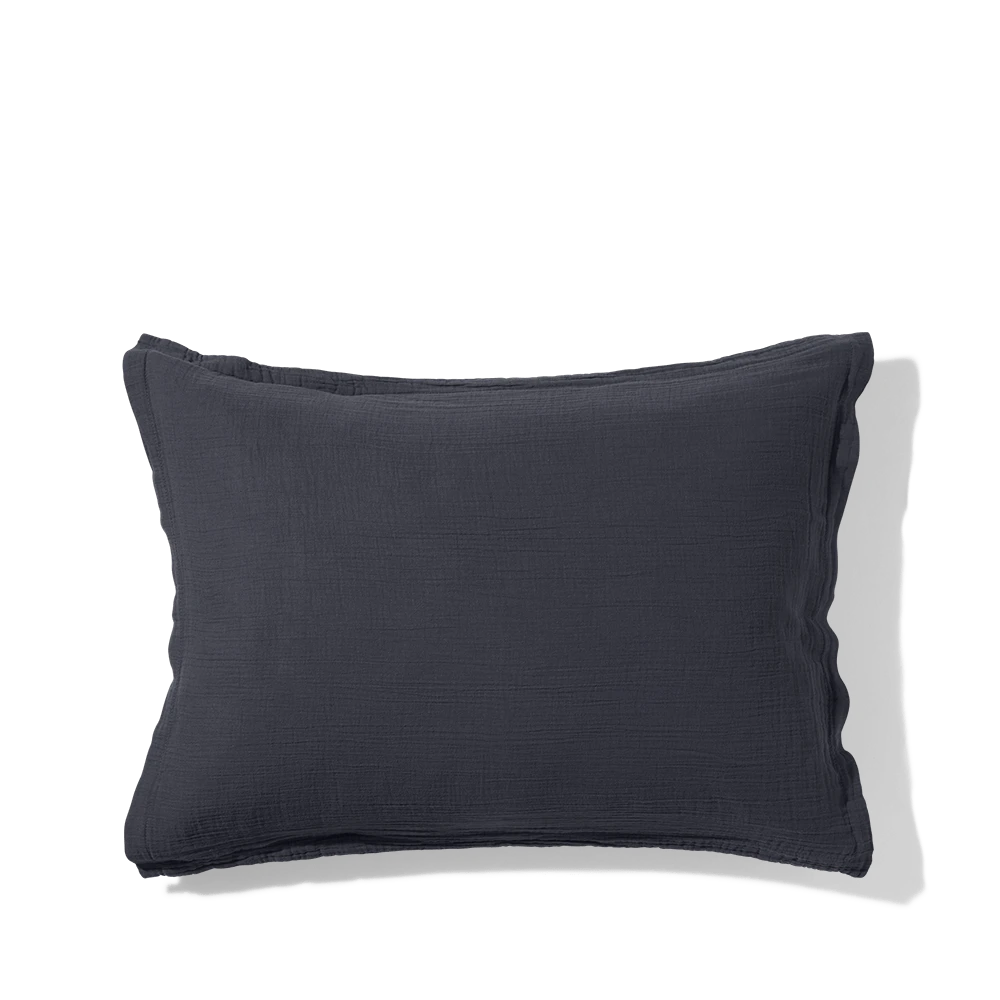 Caramel X Merci - Taie D'oreiller En Gaze De Coton - Gris Fusain 4 Caramel X Merci - Taie D'oreiller En Gaze De Coton - Gris Fusain – Image 4