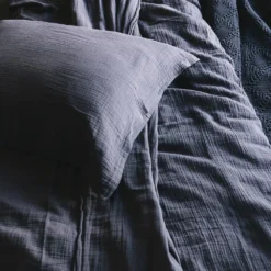 Taie D'oreiller En Gaze De Coton - Gris Fusain -Décoration D'intérieur taie d oreiller en gaze de coton gris fusain 28581732942019