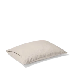 Taie D'oreiller En Lin Lavé - Pierre -Décoration D'intérieur taie d oreiller en lin lave pierre 28253913874627