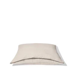 Taie D'oreiller En Lin Lavé - Pierre -Décoration D'intérieur taie d oreiller en lin lave pierre 28253914333379