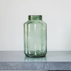 Vase En Verre Cannelé - Vert