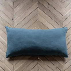 Taie XL En Lin Lavé - Bleu Pétrole -Décoration D'intérieur xl bleu petrole front